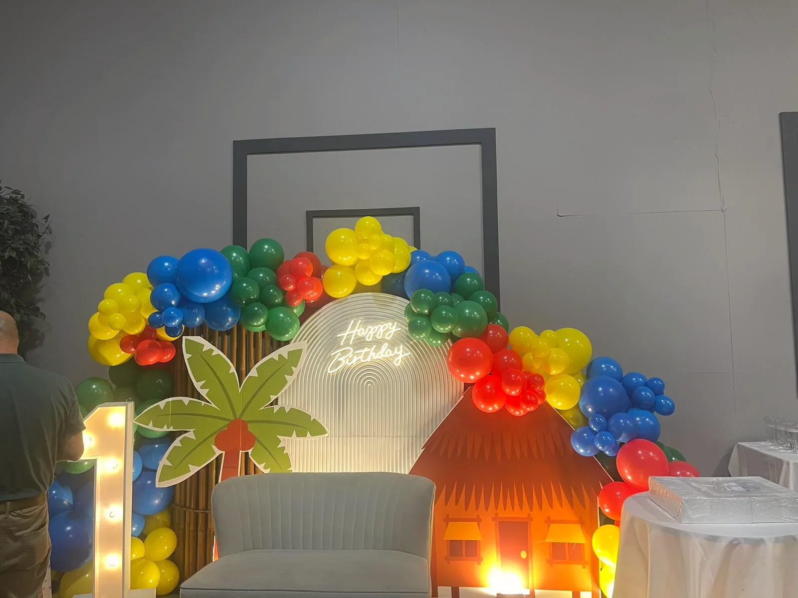The back of the dining room set up for an event